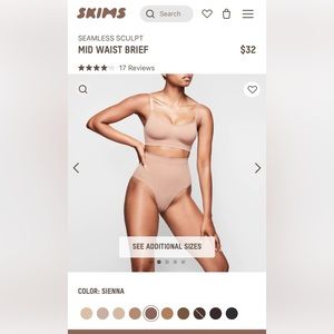 SKIMS Sculpting Mid Waist Brief S/M